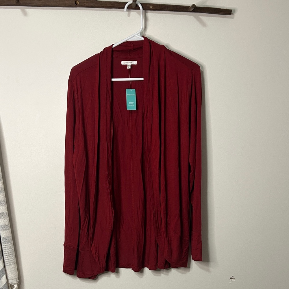Maurices Cherry Red Cardigan size‎ L